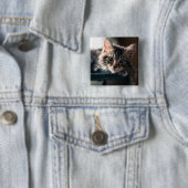 Junge männliche Tabby-Katze 2 Button (Beispiel)