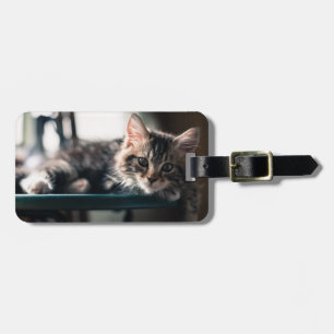 Junge männliche Tabby-Katze 2 Gepäckanhänger