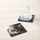 Junge männliche Tabby-Katze 2 Rechteckiger Pappuntersetzer (Vor Ort)