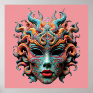 Junge Medusa - Psychedelische Mythologie Art T-Shi Poster