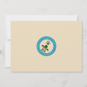 JUNGE Meeresschildkröte-Babyparty laden BLAUES Einladung (Rückseite)