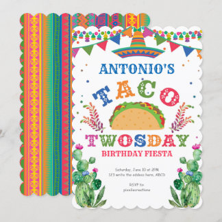 Junge, Mexica Taco, 2. Geburtstag, Fiesta, 2. Einladung