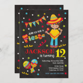 Junge mexikanische Fiesta Geburtstags Einladung Ch (Vorne/Hinten)