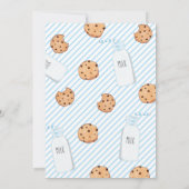 Junge Milch und Cookies blau Geburtstag Einladung (Rückseite)