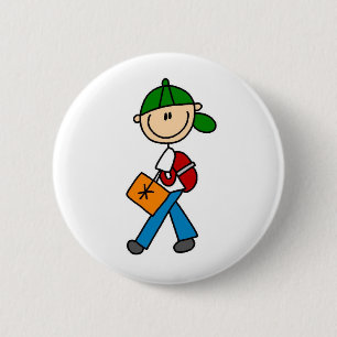 Junge mit Backpack Button