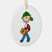 Junge mit Backpack Keramikornament (Rechts)