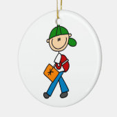 Junge mit Backpack Keramikornament (Links)