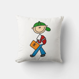 Junge mit Backpack Kissen
