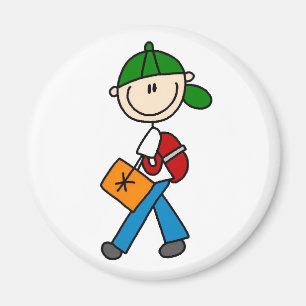 Junge mit Backpack Magnet