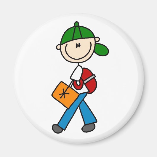 Junge mit Backpack Magnet (Vorne)