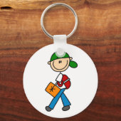 Junge mit Backpack Schlüsselanhänger (Vorderseite)