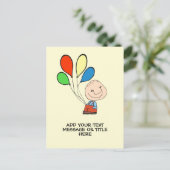 Junge mit Balloons hinzufügen Text Postkarte (Stehend Vorderseite)