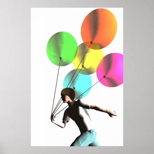Junge mit Balloons Poster (Vorne)