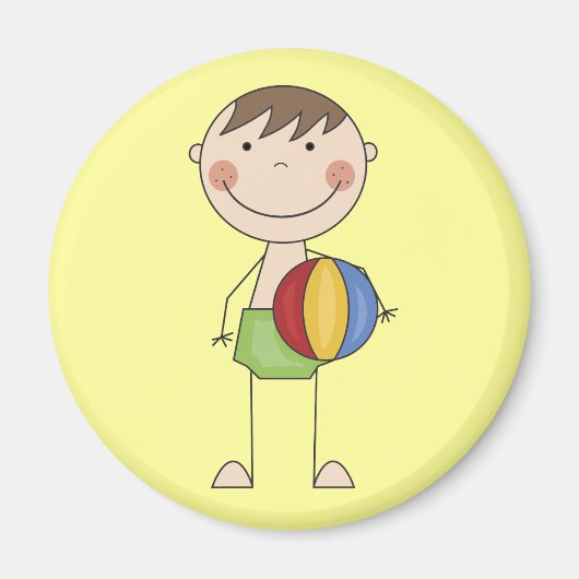 Junge mit Beach Ball Tshirts und Geschenke Magnet (Vorne)