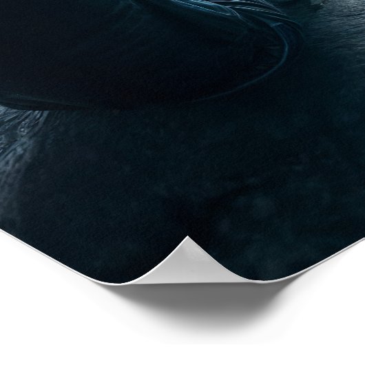 Junge mit Blick auf die Wellen Poster (Ecke)