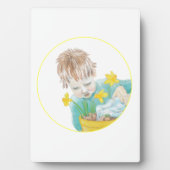 Junge mit Daffodien Fotoplatte (Vorderseite)