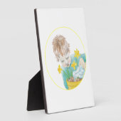 Junge mit Daffodien Fotoplatte (Seite)