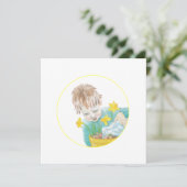 Junge mit Daffodien Karte (Stehend Vorderseite)