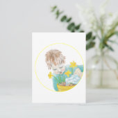 Junge mit Daffodien Postkarte (Stehend Vorderseite)