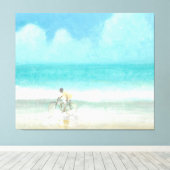 Junge mit dem Fahrrad 3 Leinwanddruck (Insitu (Holzboden))