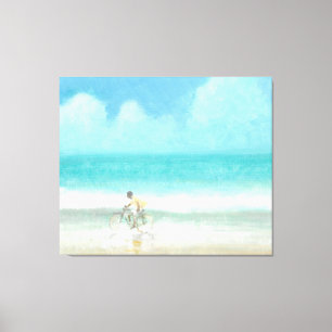 Junge mit dem Fahrrad 3 Leinwanddruck