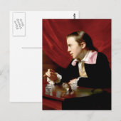 Junge mit Eichhörnchen Postkarte (Vorne/Hinten)