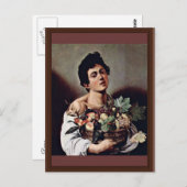 Junge mit einem Obstkorb von Michelangelo Merisi Postkarte (Vorne/Hinten)