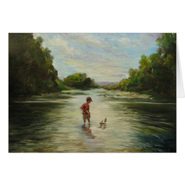 Junge mit einem Spielzeugboot (Vorderseite (Horizontal))