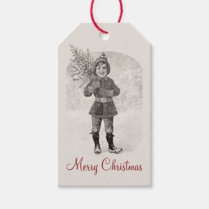Junge mit einem Weihnachtsbaum CC0936 Jenny Nystr Geschenkanhänger