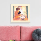 Junge mit einer Schwarzen Katze, Jessie Willcox Sm Leinwanddruck (Insitu (Wohnzimmer))