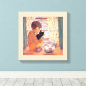 Junge mit einer Schwarzen Katze, Jessie Willcox Sm Leinwanddruck (Insitu (Holzboden))