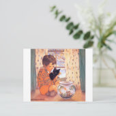 Junge mit einer Schwarzen Katze, Jessie Willcox Sm Postkarte (Stehend Vorderseite)