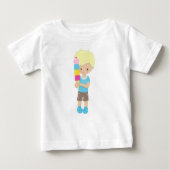 Junge mit Eiscreme, blondes Haar, Eiscreme Baby T-shirt (Vorderseite)