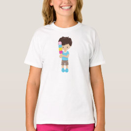 Junge mit Eiscreme, Braunhaar, Eiscreme T-Shirt