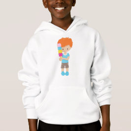Junge mit Eiscreme, orangefarbenes Haar, Eiscreme Hoodie