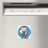 Junge mit Fisch-Shirts und Geschenken Magnet (In Situ (Geschirrspüler))