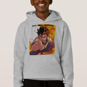 Junge mit Flammen Fass meinen Hoodie nicht an