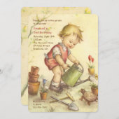 Junge mit Gießkanne-Einladung Einladung (Vorne/Hinten)