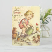 Junge mit Gießkanne-Einladung Einladung (Stehend Vorderseite)