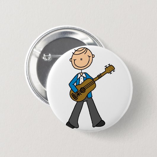 Junge mit Gitarren-Knopf Button (Vorne & Hinten)