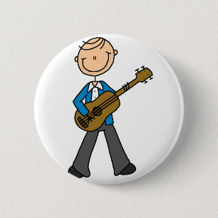 Junge mit Gitarren-Knopf Button