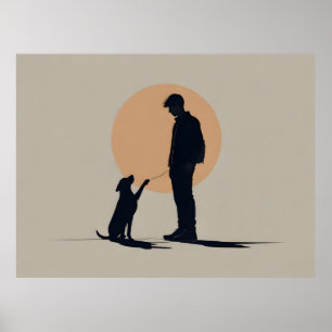 Junge mit Hundekunst Poster