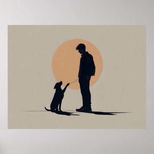 Junge mit Hundekunst Poster (Vorne)