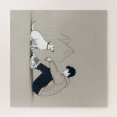 Junge mit Hundekunst Puzzle (Horizontal)