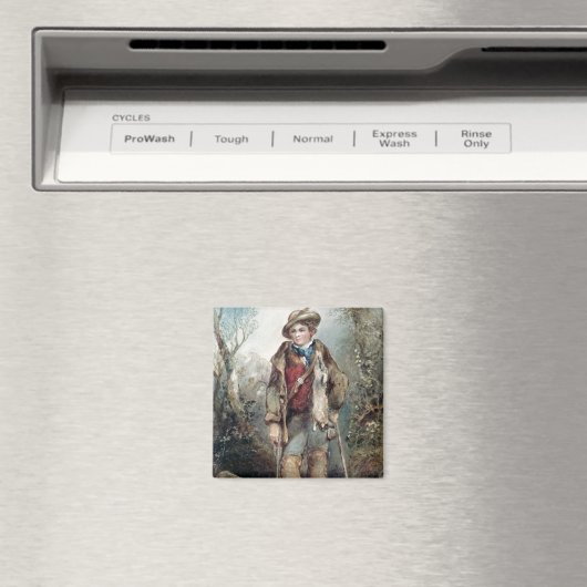 Junge mit Kaninchen Magnet (In Situ (Geschirrspüler))