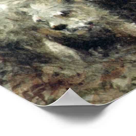 Junge mit Kaninchen Poster (Ecke)