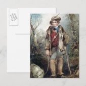 Junge mit Kaninchen Postkarte (Vorne/Hinten)
