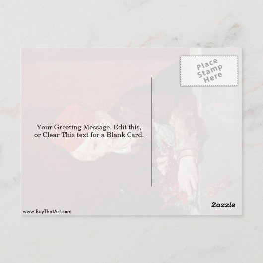 Junge mit Kirschen von Edouard Manet Postkarte (Rückseite)