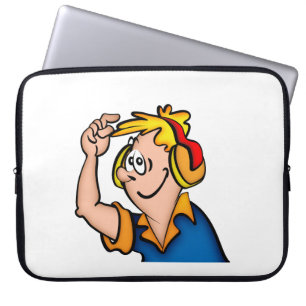 Junge mit Kopfhörer Laptopschutzhülle