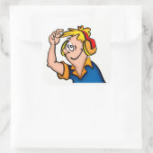 Junge mit Kopfhörer Quadratischer Aufkleber (Tasche)